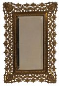 A Victorian brass framed rectangular wall mirror,