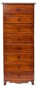 A walnut tallboy chest of drawers, probably French,