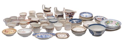 A mixed lot of English porcelain, predominantly late 18th/early 19th century teabowls,