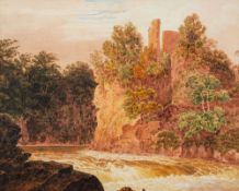 Charlotte Cox (British, 1845 - 1928) Landscapes with waterfalls a pair of watercolours 25.