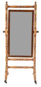 A George IV mahogany cheval mirror,