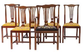 A group of six mahogany dining chairs in George III style,