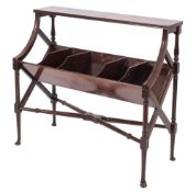 A mahogany standing library book porter,