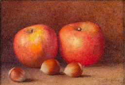 Frederick Spencer (British, fl. 1891-1924) Apples and Hazelnuts watercolour 9.