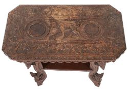 A South East Asian carved hardwood occasional table,