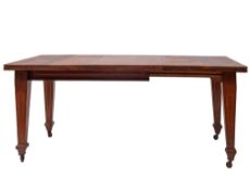 An Edwardian mahogany and satinwood banded extending dining table, early 20th century,