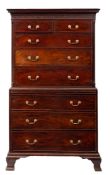 A George III mahogany chest on chest,