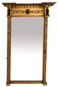 A Regency giltwood and composition framed pier mirror,