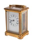 A French Victorian Obis carriage clock the eight-day duration movement having a platform lever