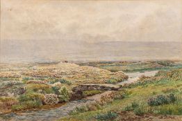 William Snell Morrish (British, 1844-1917) Wallabrook Bridge, Watercolour 33.5 x 50.