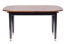 A stained hardwood and ebonised extending dining table by G-Plan, circa 1960s,