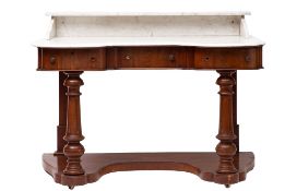 A Victorian mahogany and marble topped wash stand,