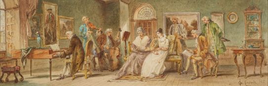 Charles Cattermole (British, 1832-1900) An interior scene in 18th century style,