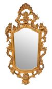 A gilt composition framed wall mirror in Louis XV taste,
