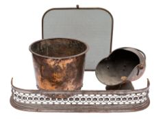 Four items of domestic hearth metalware,