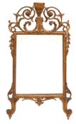 A Louis XV carved and giltwood framed wall mirror,