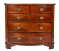 A Regency mahogany bowfront chest of drawers,