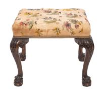 A stained beech rectangular stool in the George II manner,