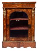 A Victorian walnut and marquetry pier cabinet,