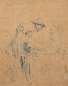 Attributed to Augustus John (British, 1878-1961) Women and children travelling,