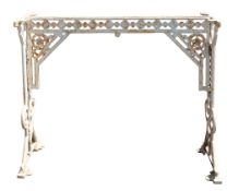 A pair of Victorian painted cast iron garden or conservatory table bases,