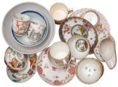 A mixed lot of ceramics, the majority 19th century including a group of Newhall,