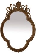 A Victorian gilt composition framed wall mirror in Louis XV style,