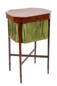 An early 19th Century mahogany and inlaid octagonal work table,