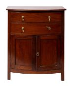 A Regency mahogany bowfront side cabinet,