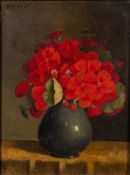 Maria Johanna Wilhelmina Becht (Dutch, 1881 - 1953) Still life, a vase of flowers, oil on panel,