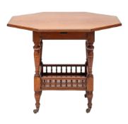 A late Victorian or Edwardian mahogany centre table, by James Shoolbred, London,
