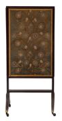 A Regency mahogany and embroidered rectangular firescreen,