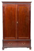 An Edwardian mahogany wardrobe in 18th century taste,