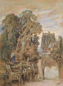 Attributed to Samuel Gillespie Prout (British, 1822-1911) Abbeville signed lower right watercolour,