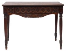 A William IV oak side table,