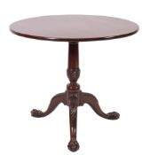 A George III mahogany circular occasional table,