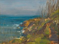 *Ruth Bowyer (British, contemporary school) A coastal view, probably Devon,