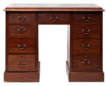 A Victorian mahogany kneehole desk,