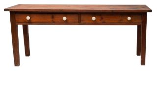 A Victorian pine kitchen preparation table,