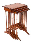 A set of satinwood quartetto tables, Sheraton Revival early 20th century,