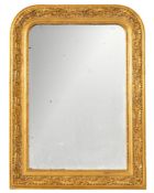A Victorian gilt composition framed mantel mirror in Rococo revival taste,
