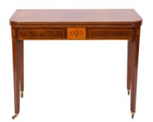 An early 19th Century mahogany and inlaid rectangular tea table,