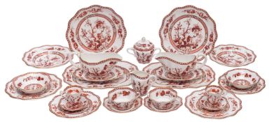 A Coalport Indian Tree Coral table service comprising;- six 25cm plates, six 23cm plates,