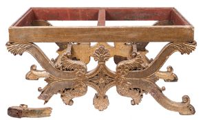 An Anglo Indian silvered wood stand for a chest,
