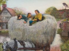 Robert Walker Macbeth (British, 1848-1910) The Hay Wain, watercolour, 31cms by 28cms,