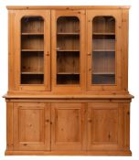A pine and glazed dresser, retailed by Heal & Son, London,