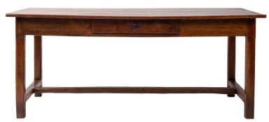 A chestnut farmhouse table, possibly French,