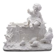 A Continental porcelain planter,