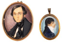 British School (circa 1820s) A miniature portrait of a South Asian gentleman,