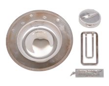 A small group of modern silver to include;- an Armada dish, makers, Carrs, Sheffield, 2001,